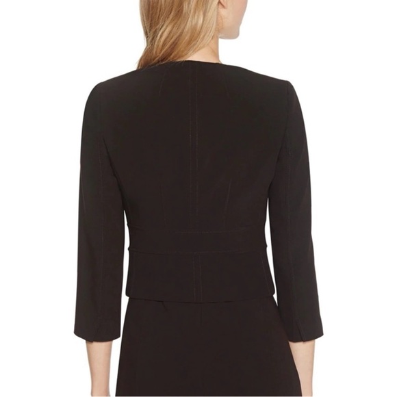 White House Black Market Black Cropped Jacket/Blazer w/ Silver Grommet Detailing - Picture 3 of 12